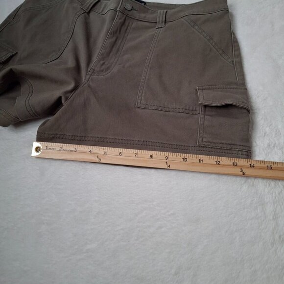 Hollister Ultra High Rise Mom Shorts 3 Sz 15 W 32 Cargo Stretchy Outdoor Neutral - Picture 13 of 14